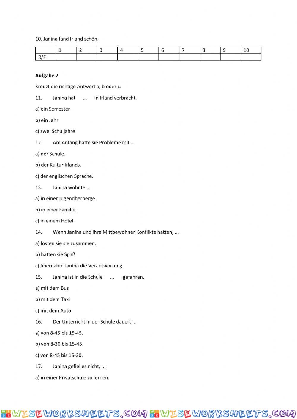 worksheet