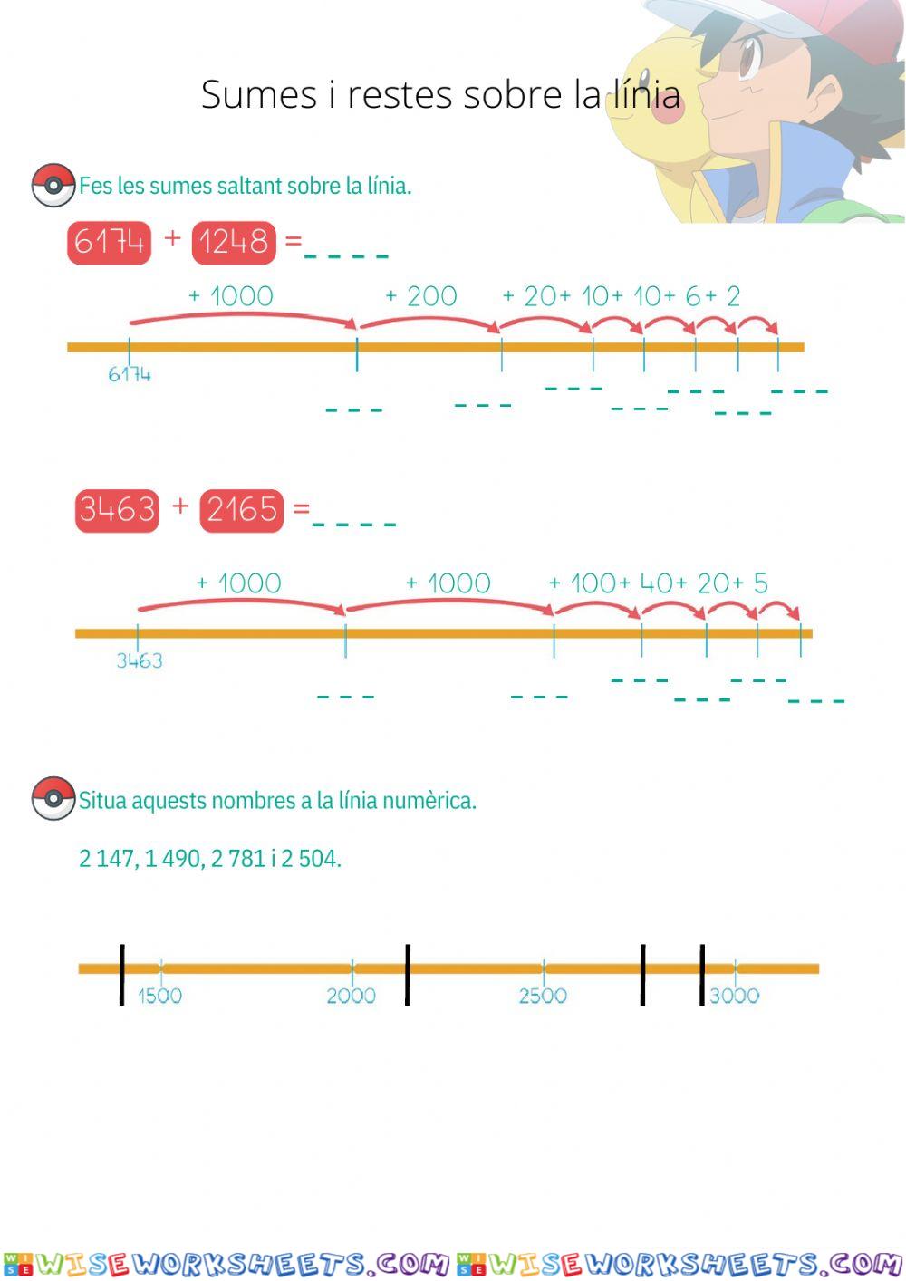 Sumem i restem sobre la línia