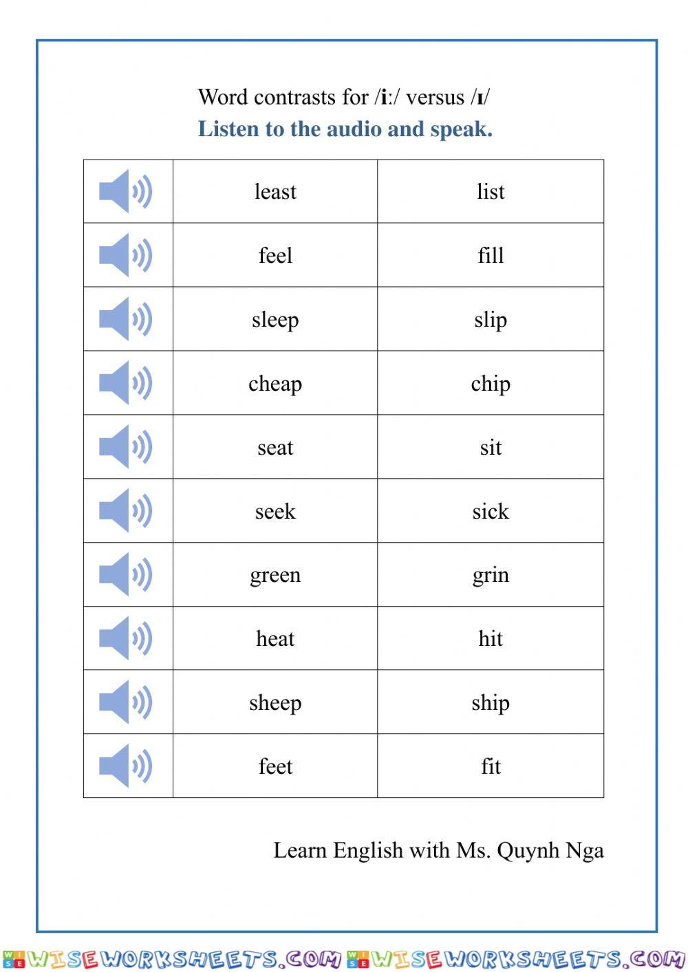 Pronunciation i sound