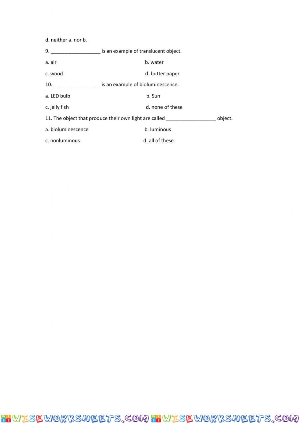 worksheet