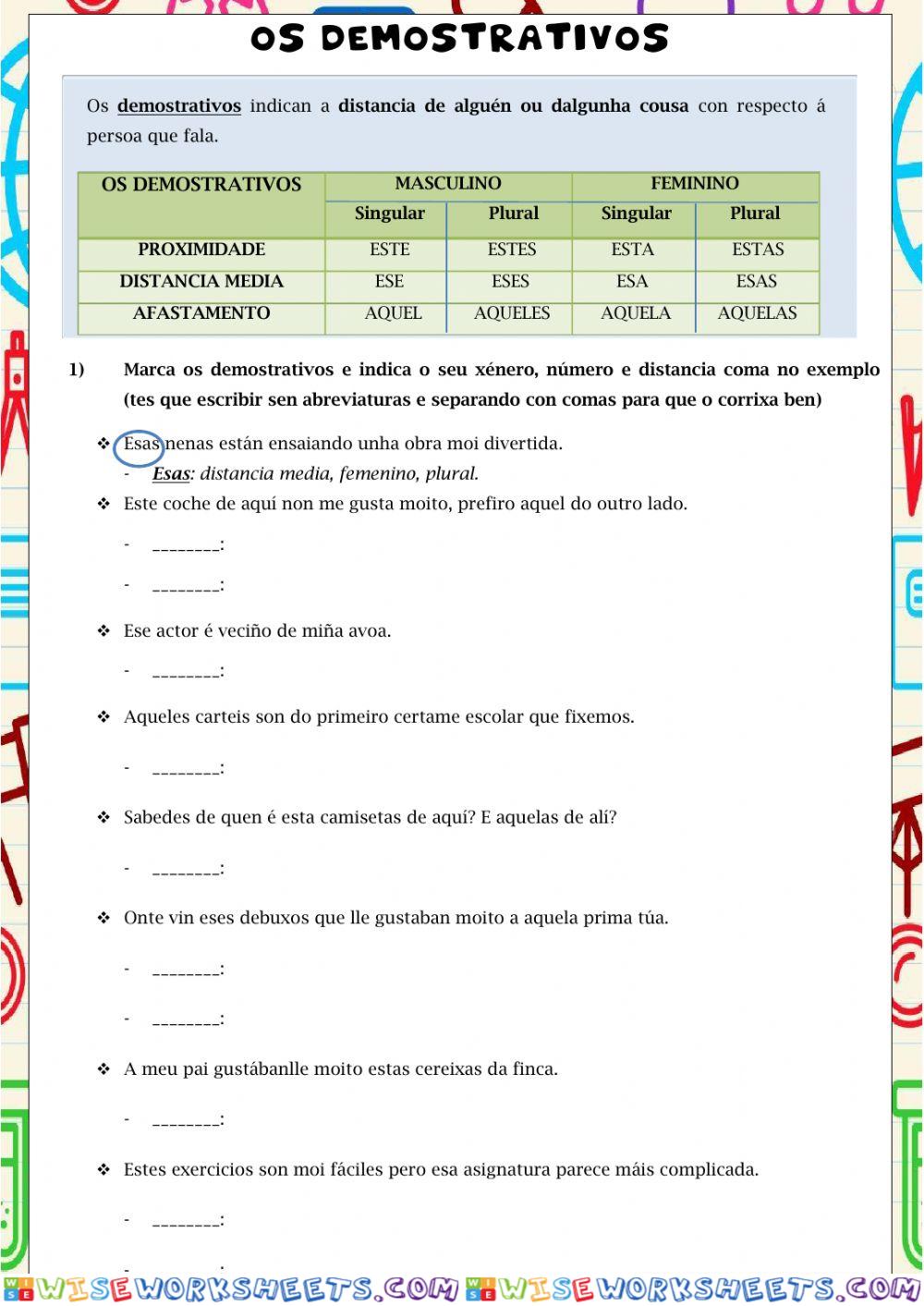 Os demostrativos