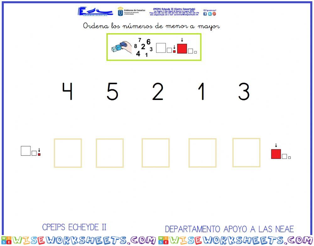 Ordenar de menor a mayor 2-2