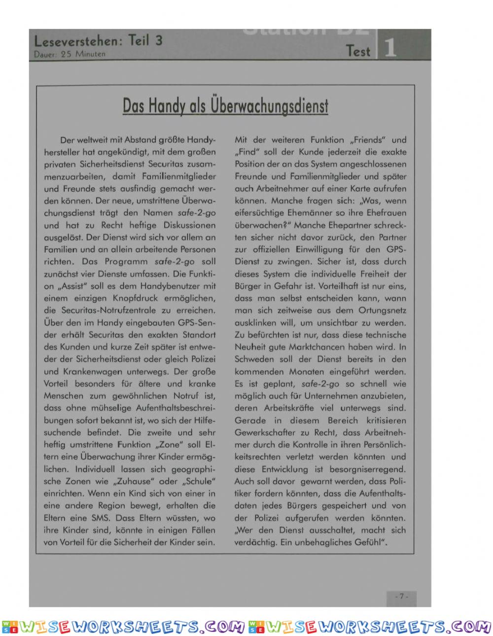 Leseverstehen