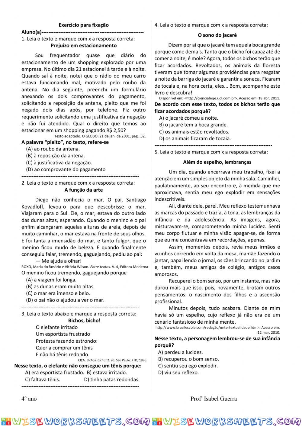 Leitura e interpretação
