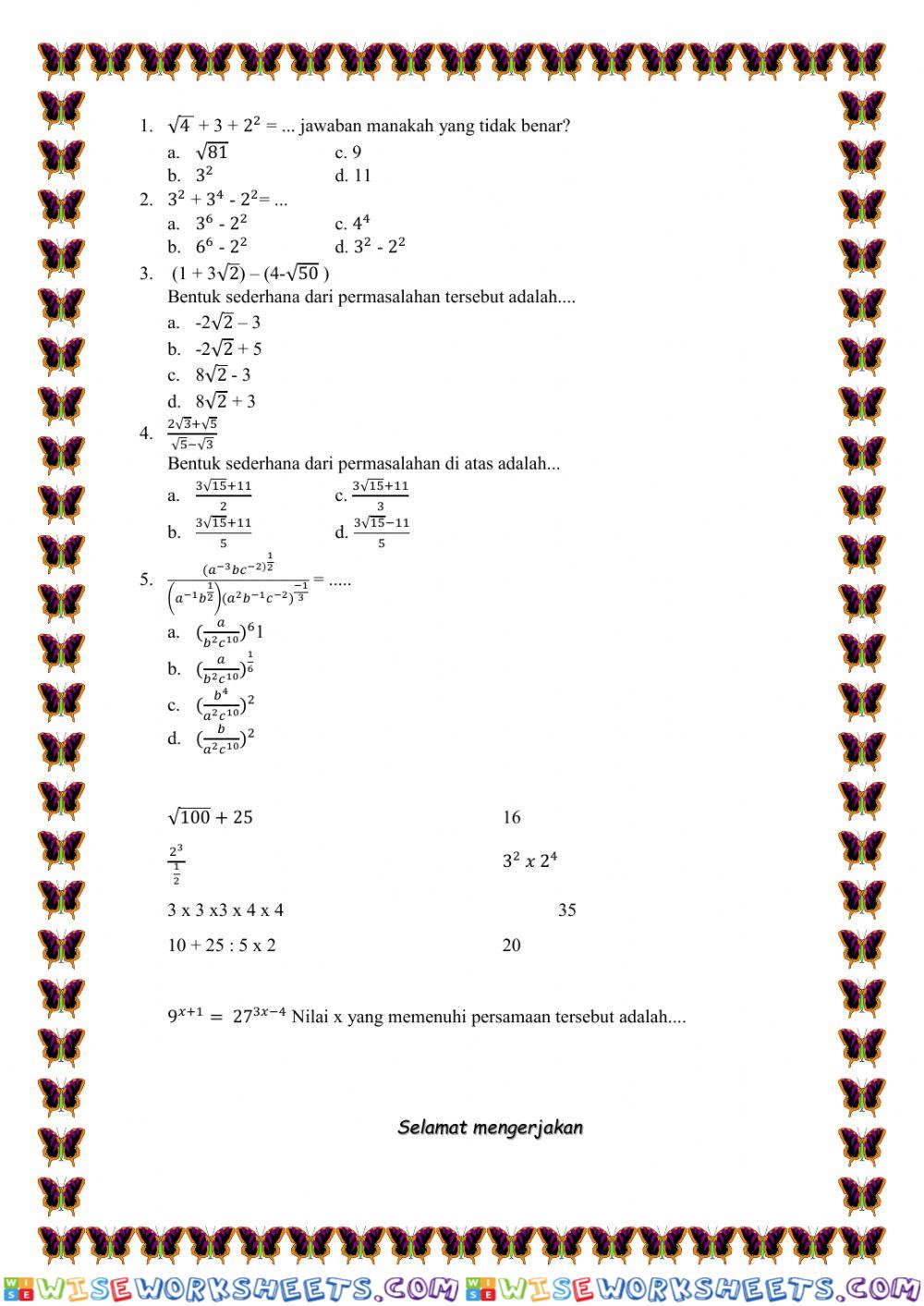 worksheet