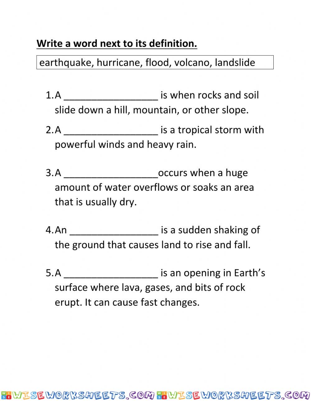 Quick Changes to Earth's Surface