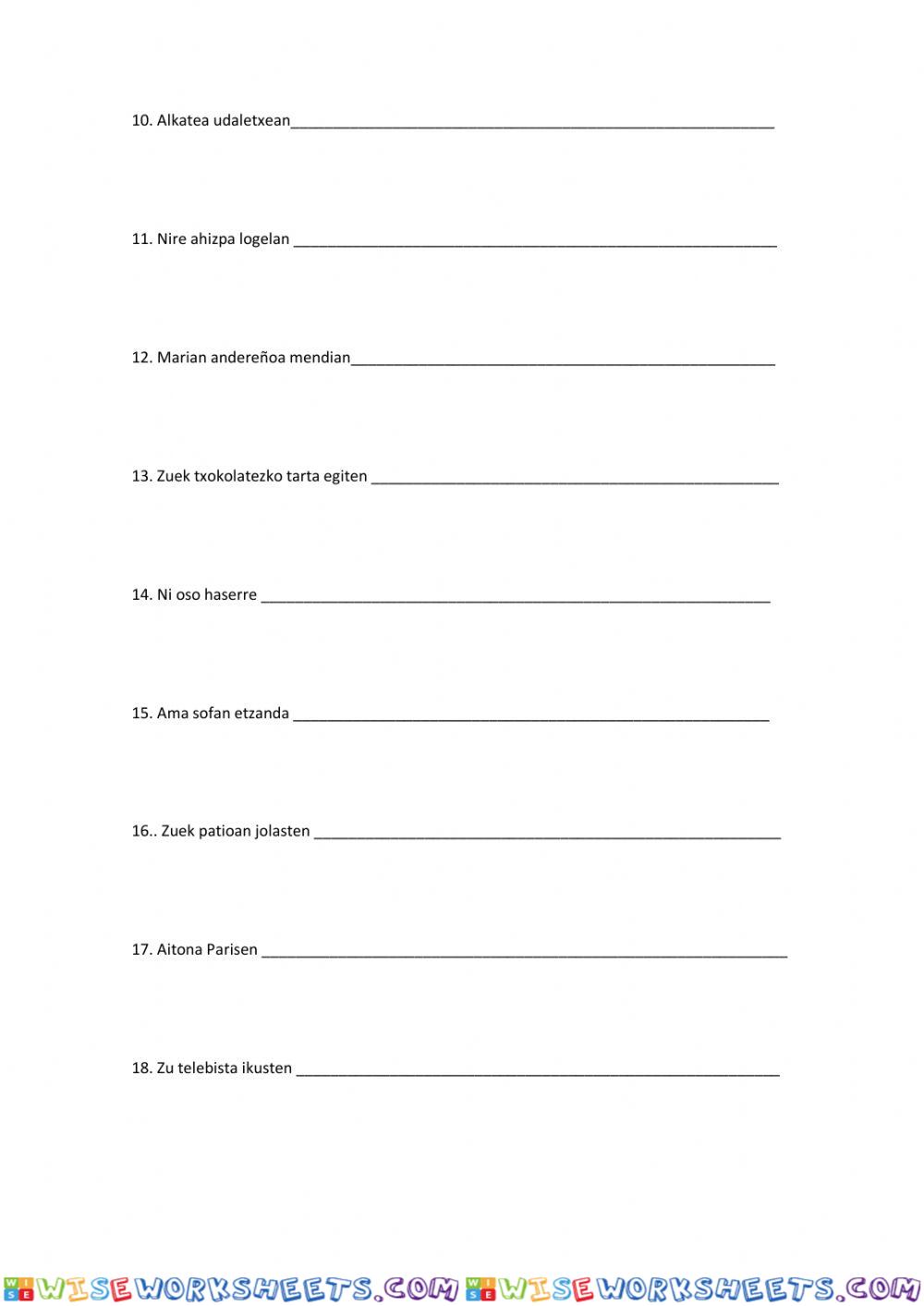 worksheet