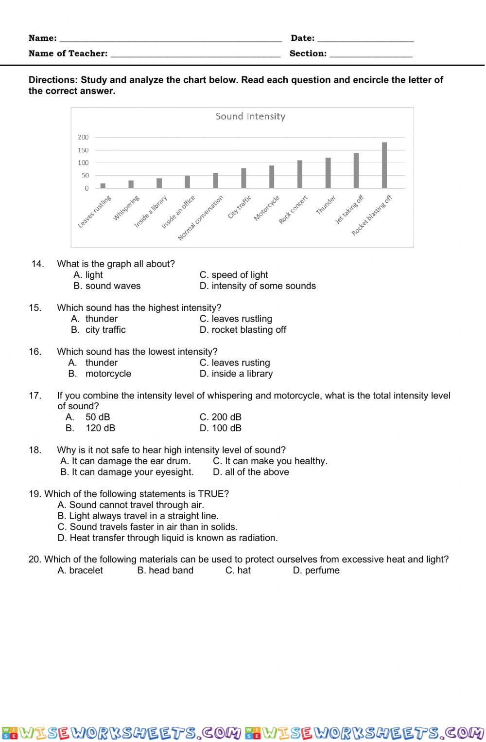 worksheet