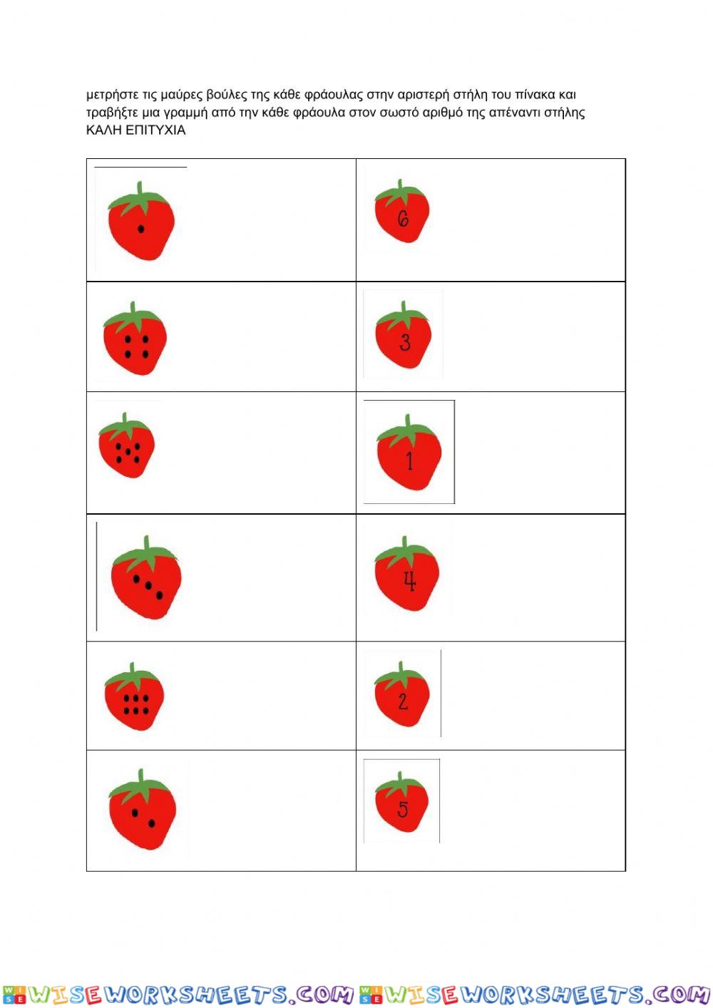 Φράουλες αριθμοί 1-6