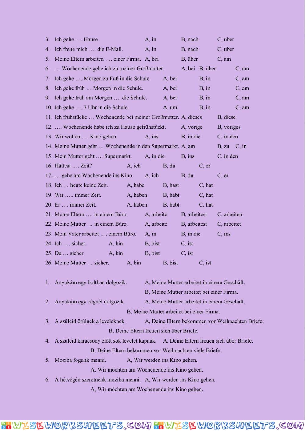worksheet