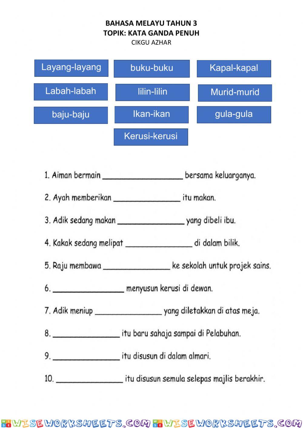 Kata ganda penuh tahun 3
