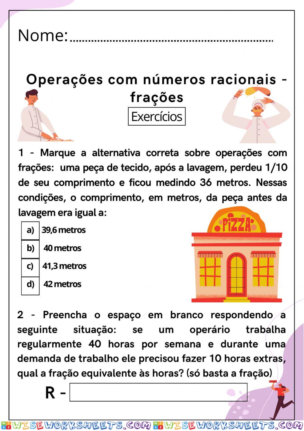 Operações com frações