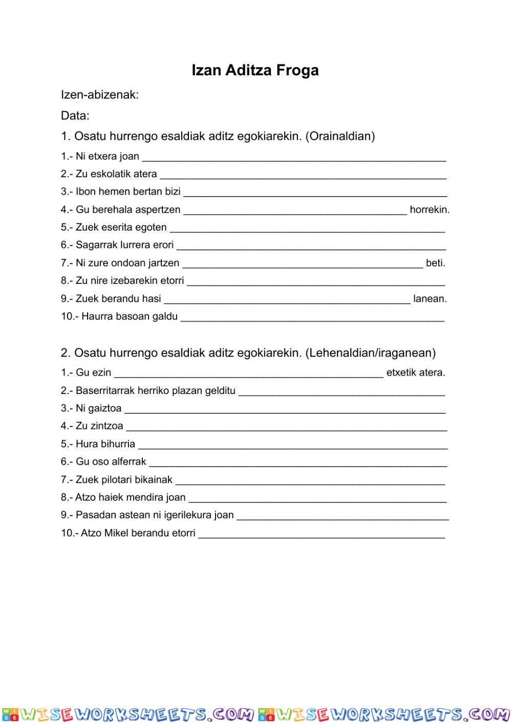 worksheet