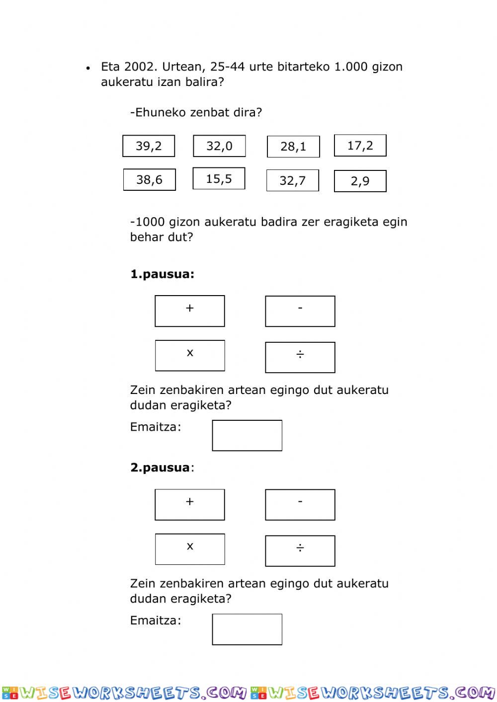 worksheet