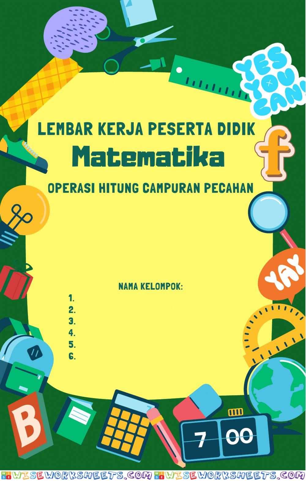 LKPD Kelas 6-Operasi Hitung Perkalian dan Pembagian Pecahan