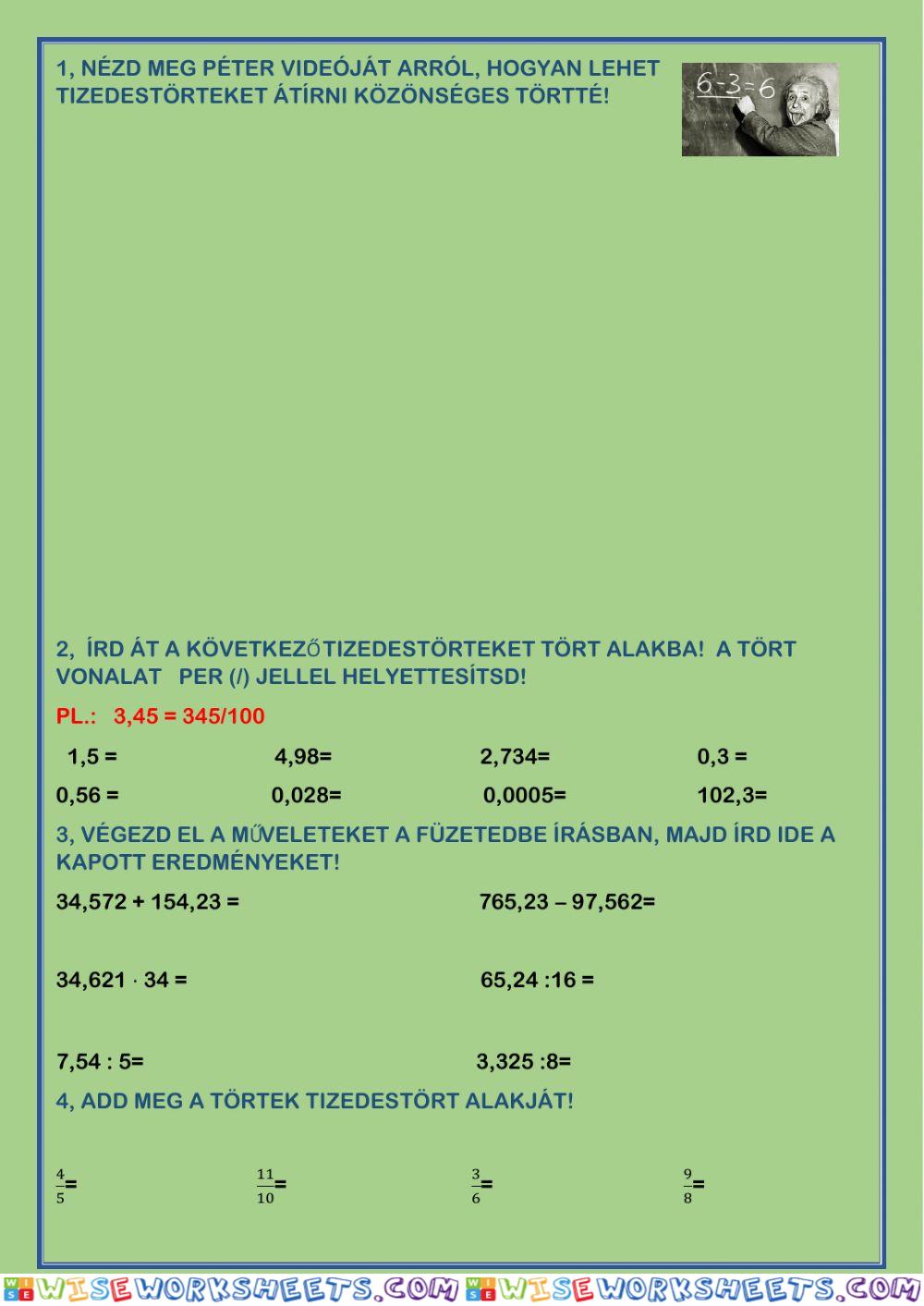 Tizedestörtek