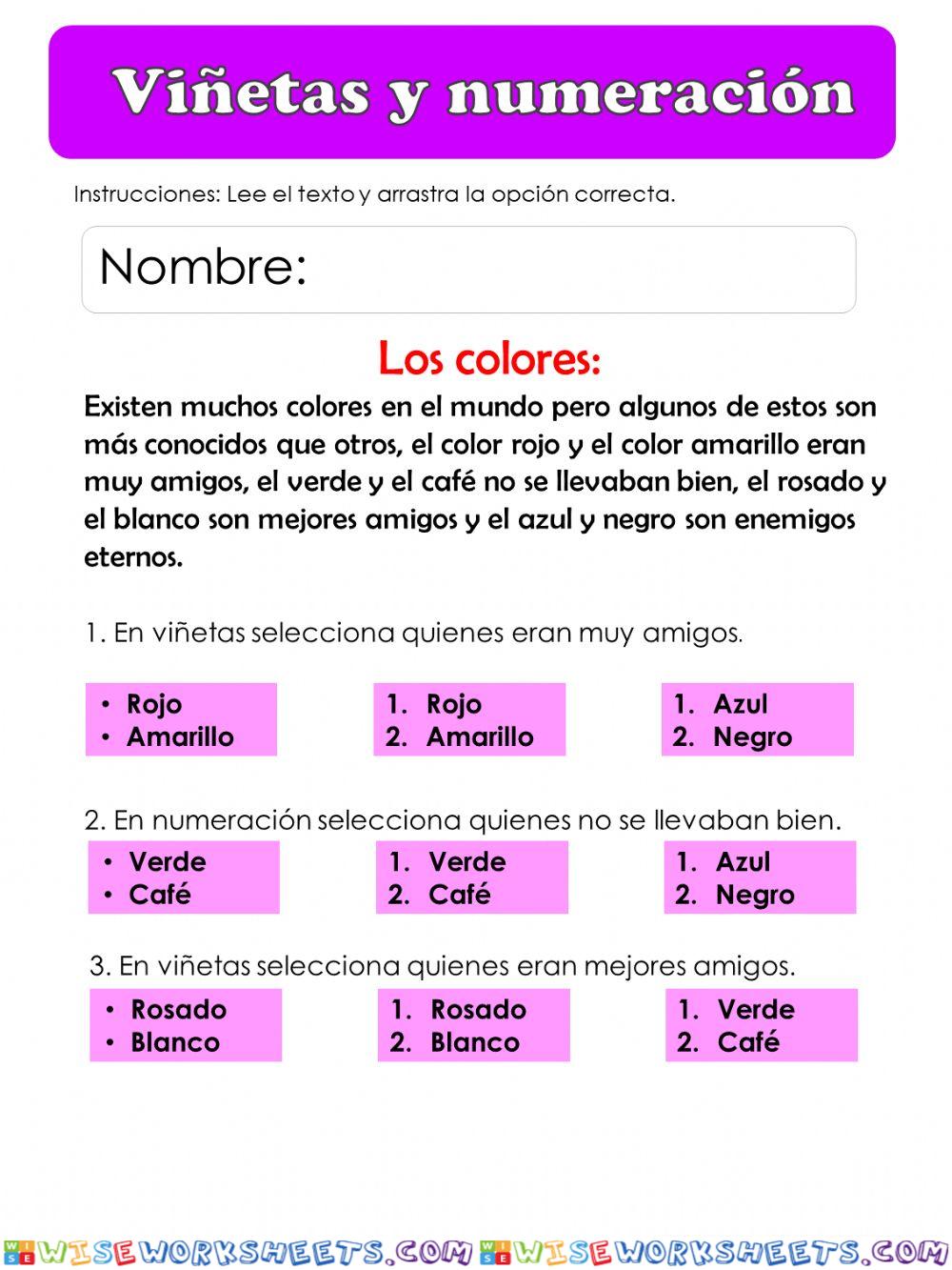 Viñetas y Numeración