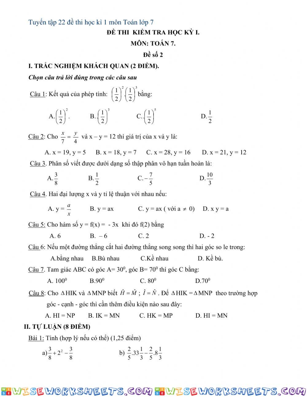 worksheet
