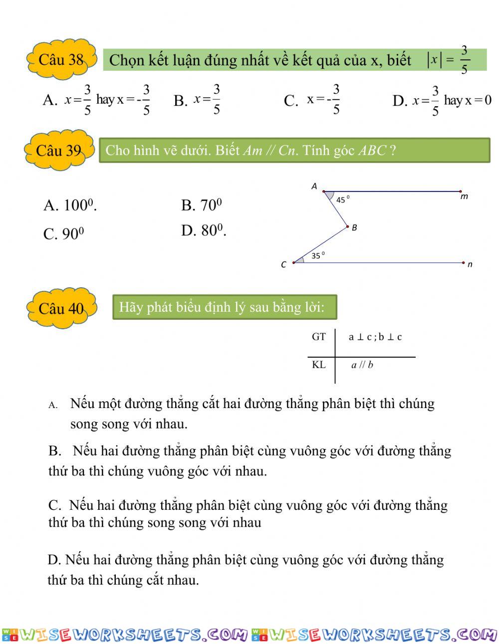 worksheet