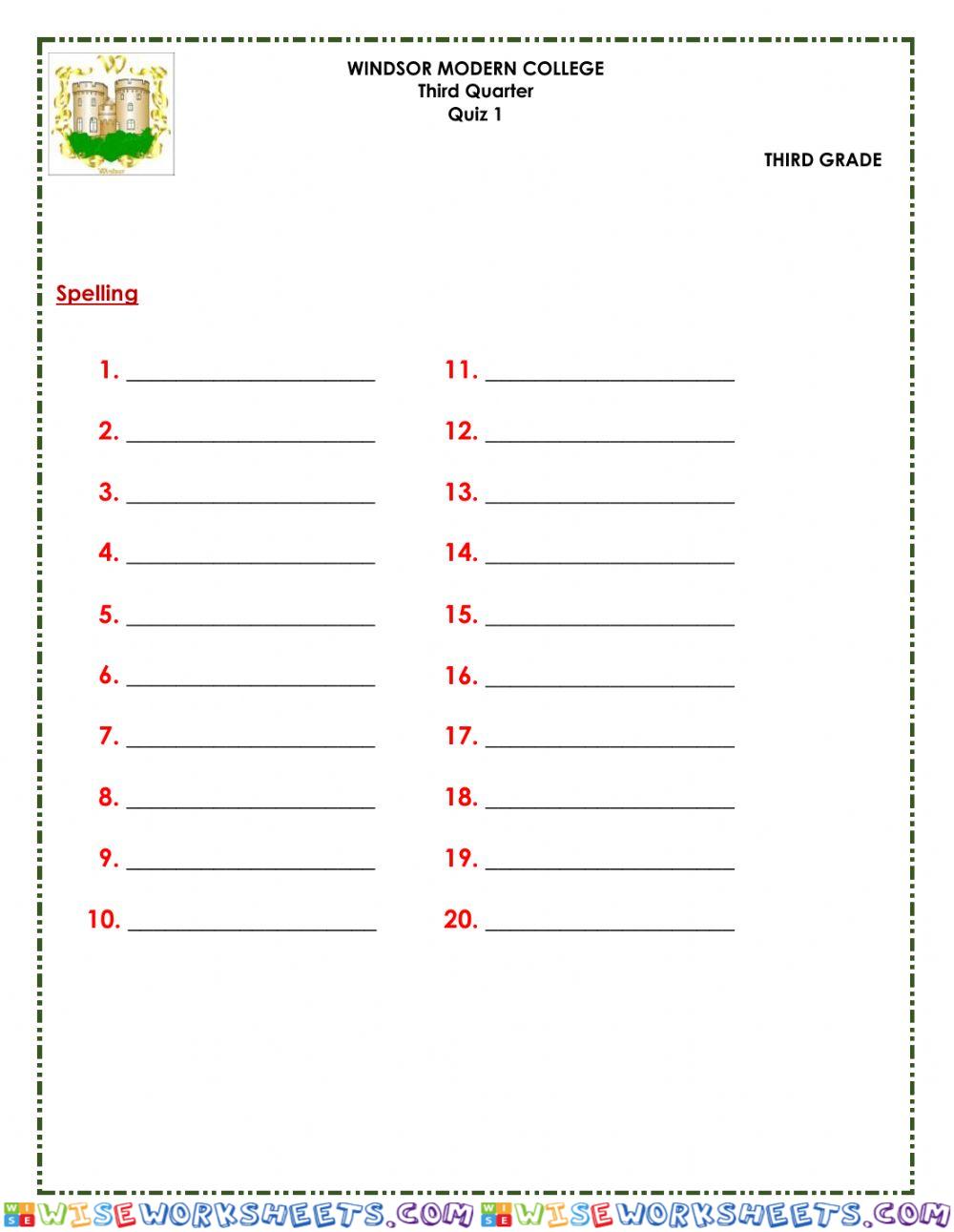 Sp quiz 1 3rdq