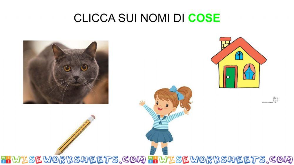 NOMI COSE, ANIMALI, PERSONE