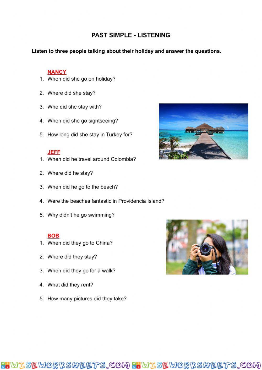 Past Simple - Listening Exercise