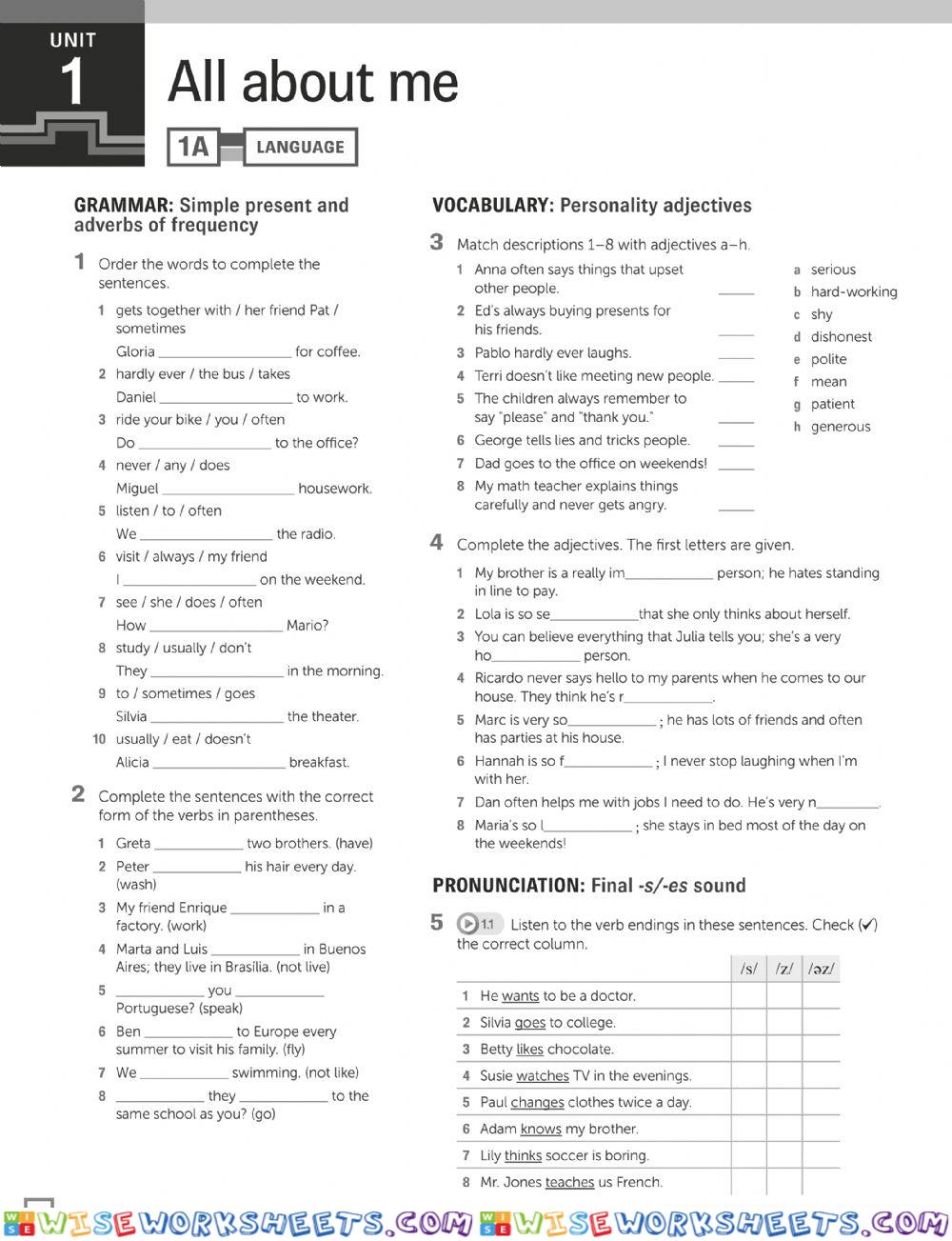 Hw - personality adjectives 2