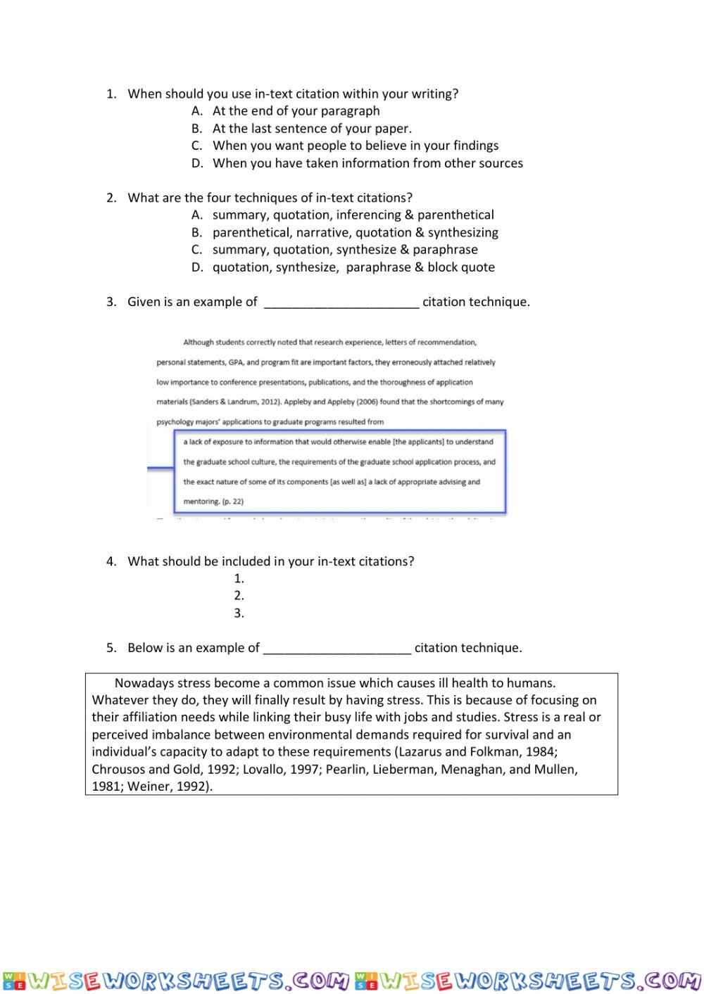 In-text citation techniques