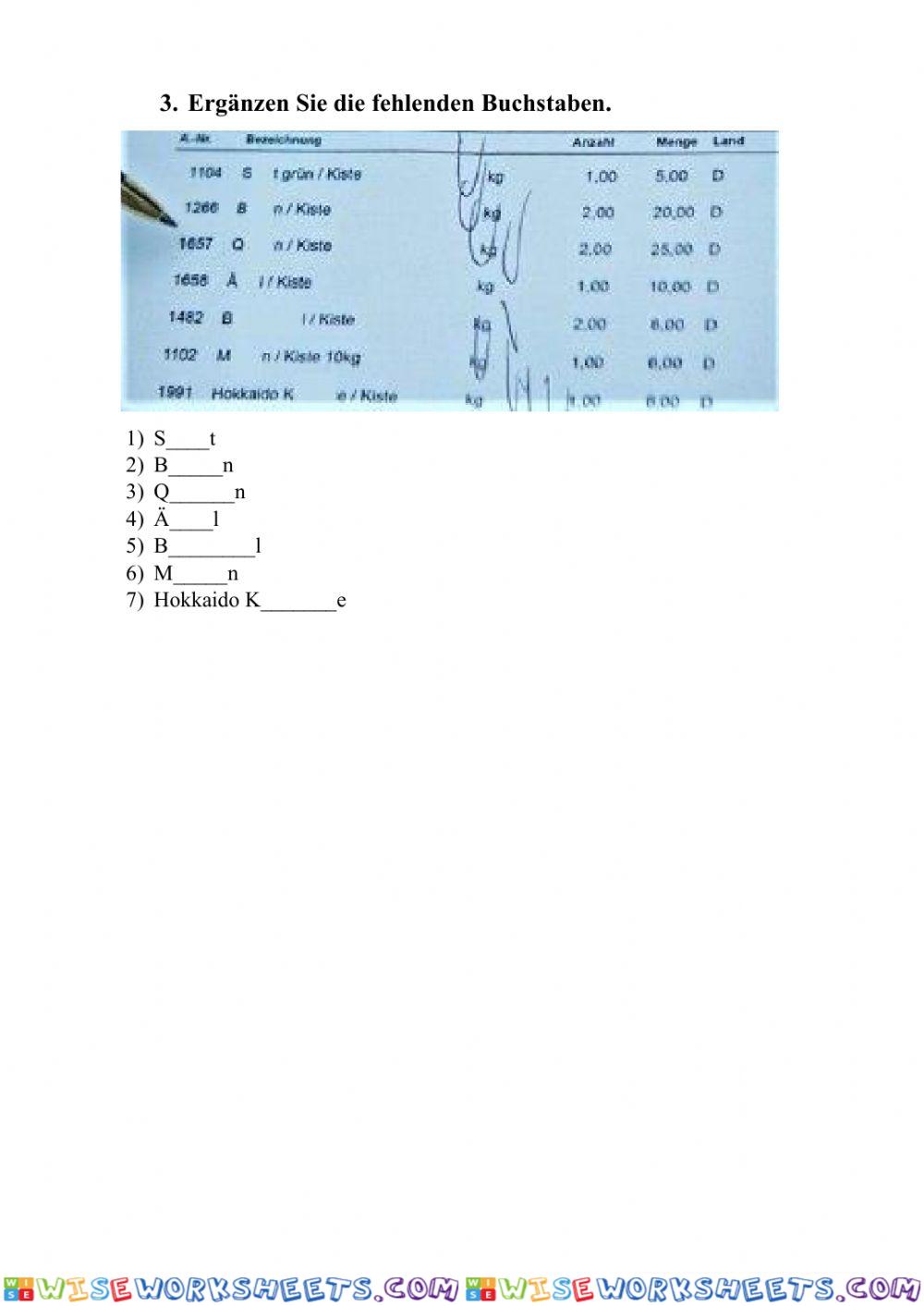 worksheet