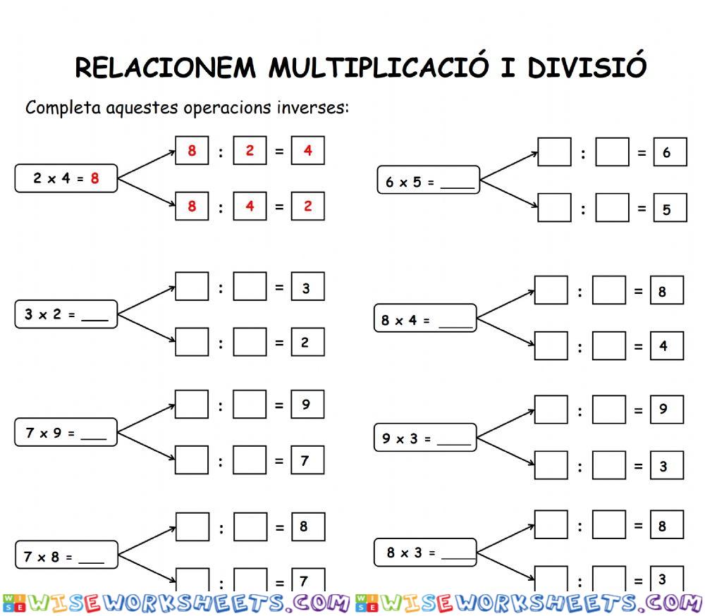 Operació inversa: multiplicar i dividir