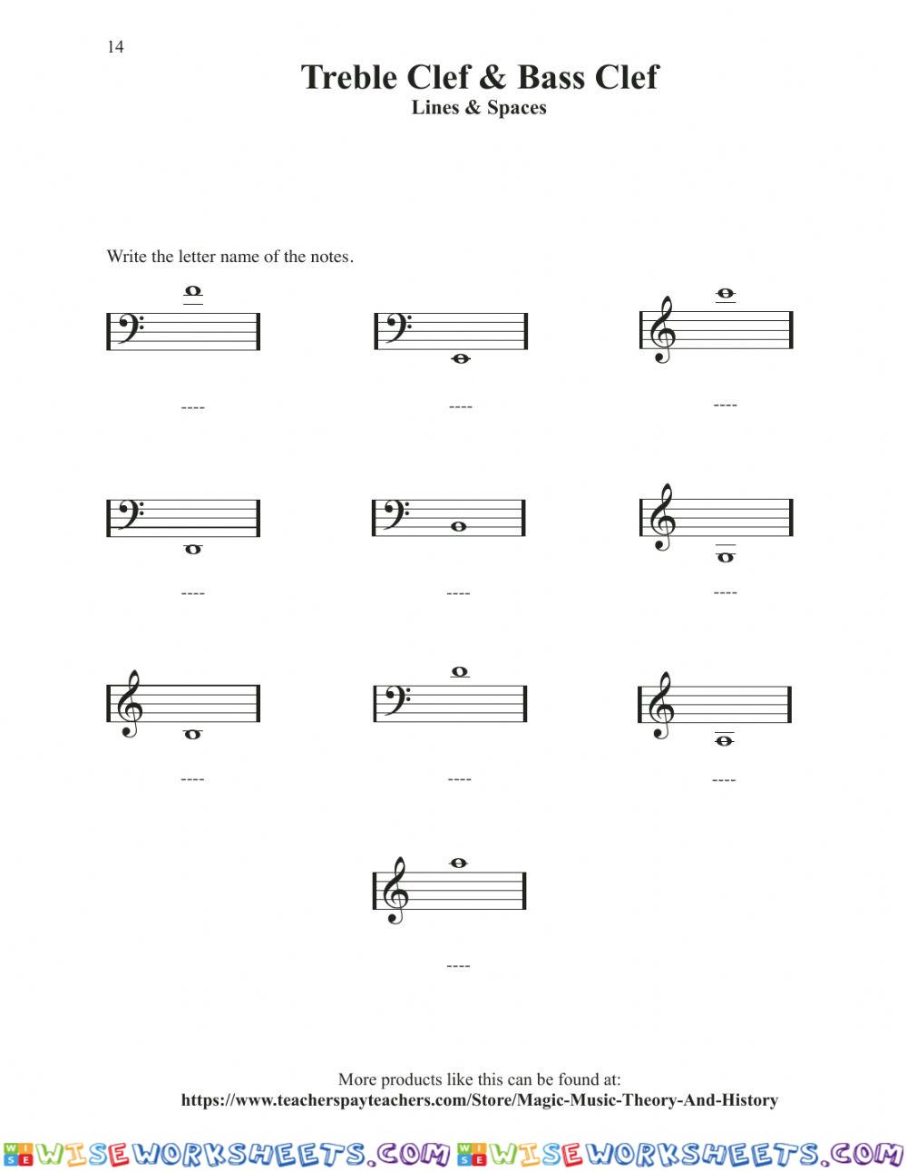 Treble Clef and Bass Clef Ledger Lines 2