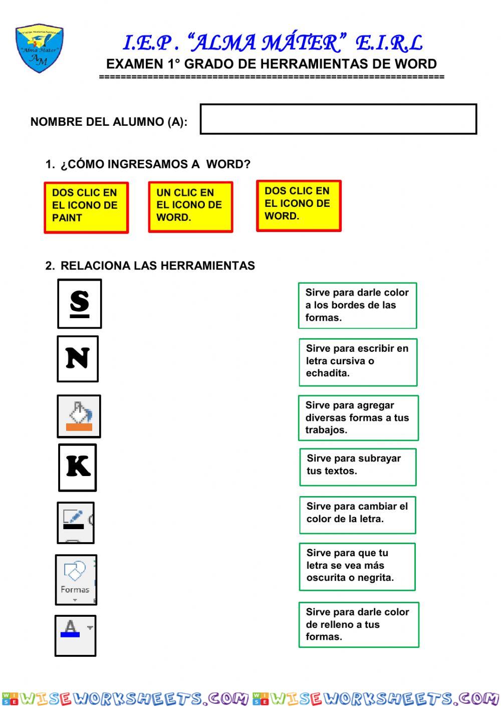 Herramientas de word