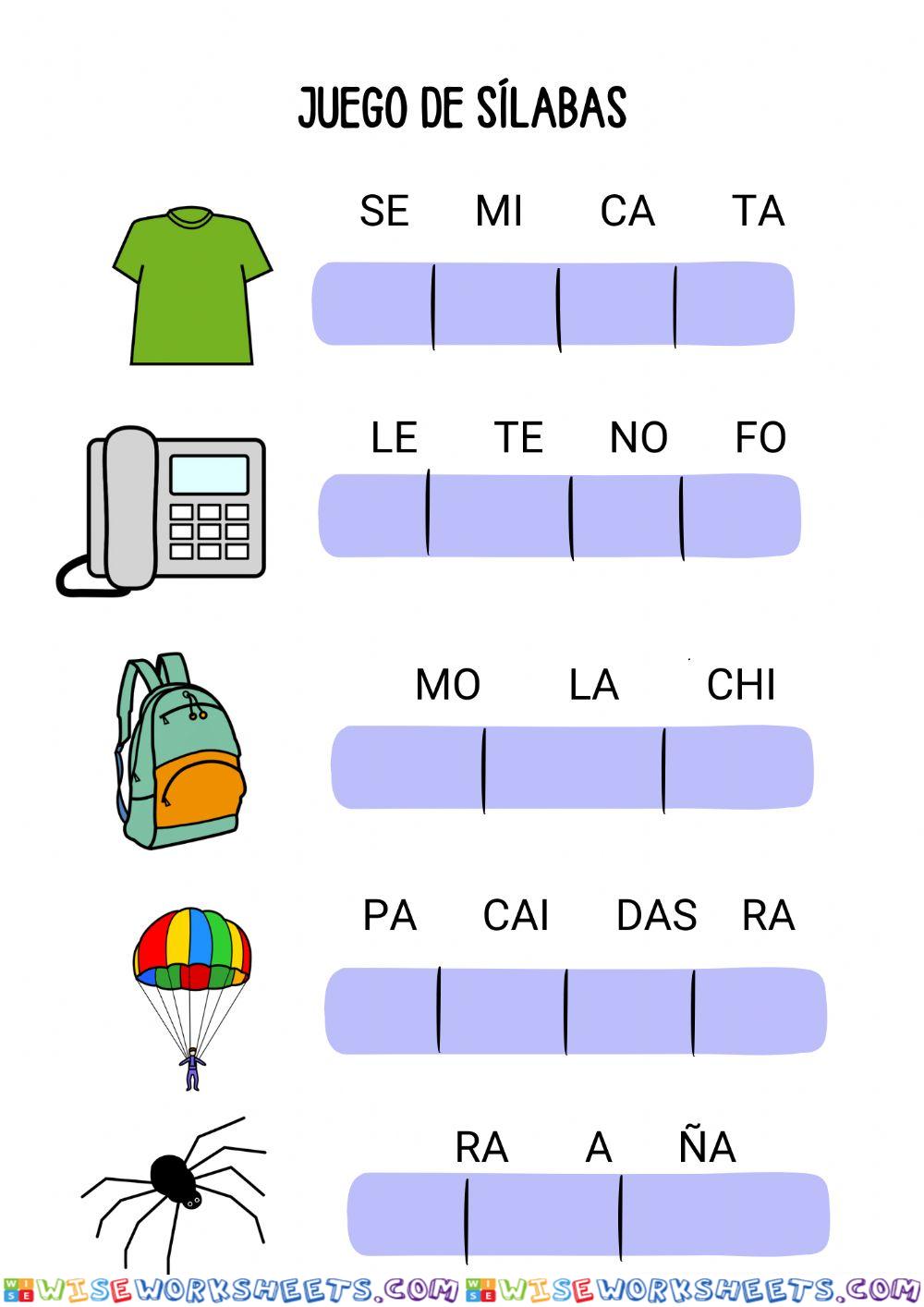 Ordena las sílabas