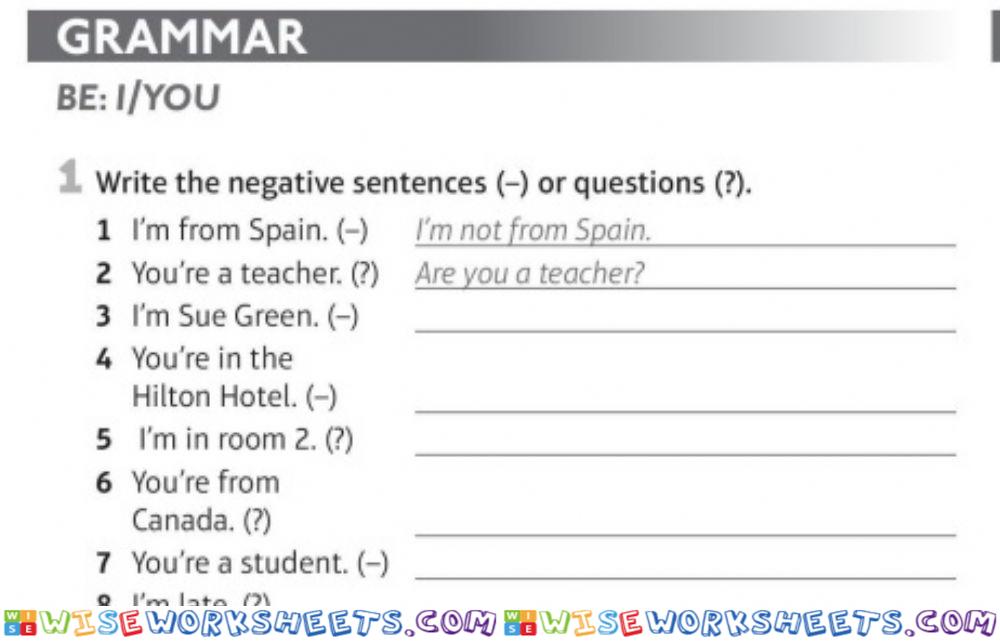 Verb to be negative interrogative