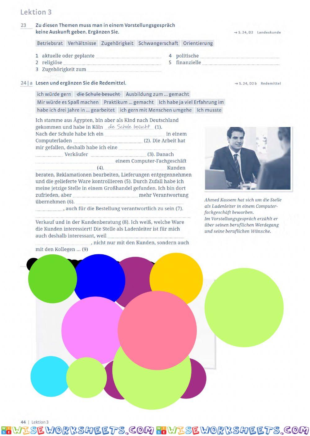 23,24 Vorstellungsgespräch
