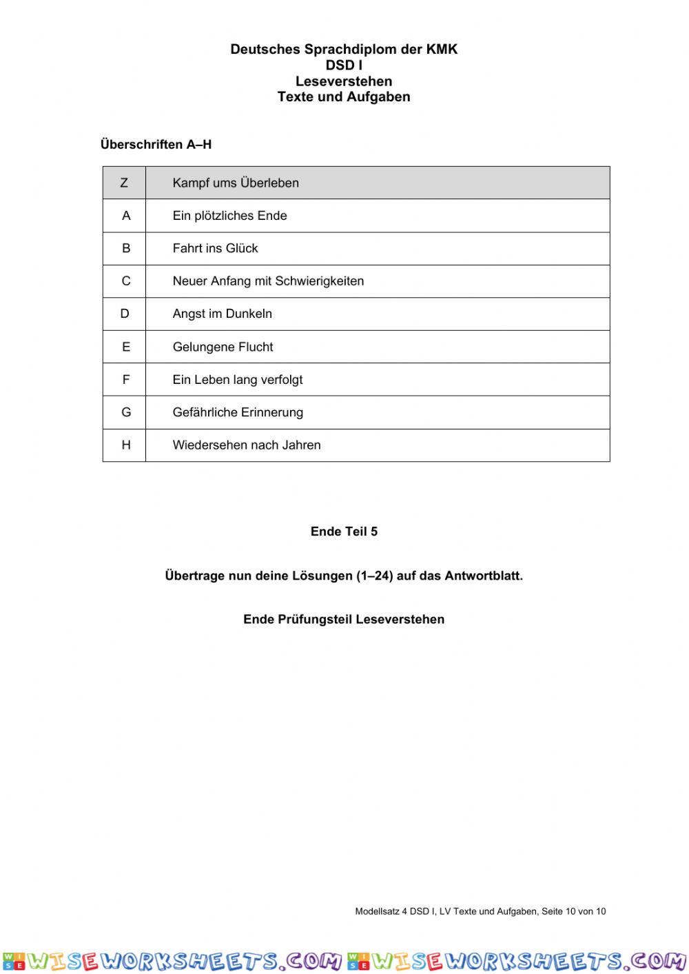 worksheet