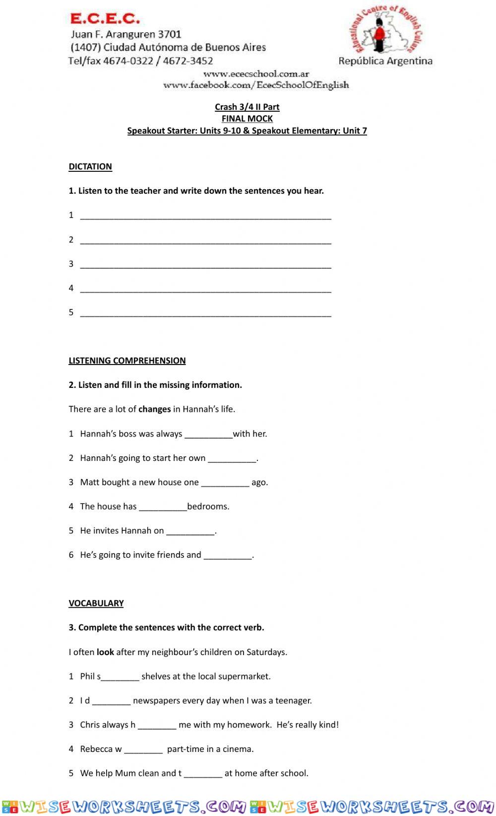 worksheet