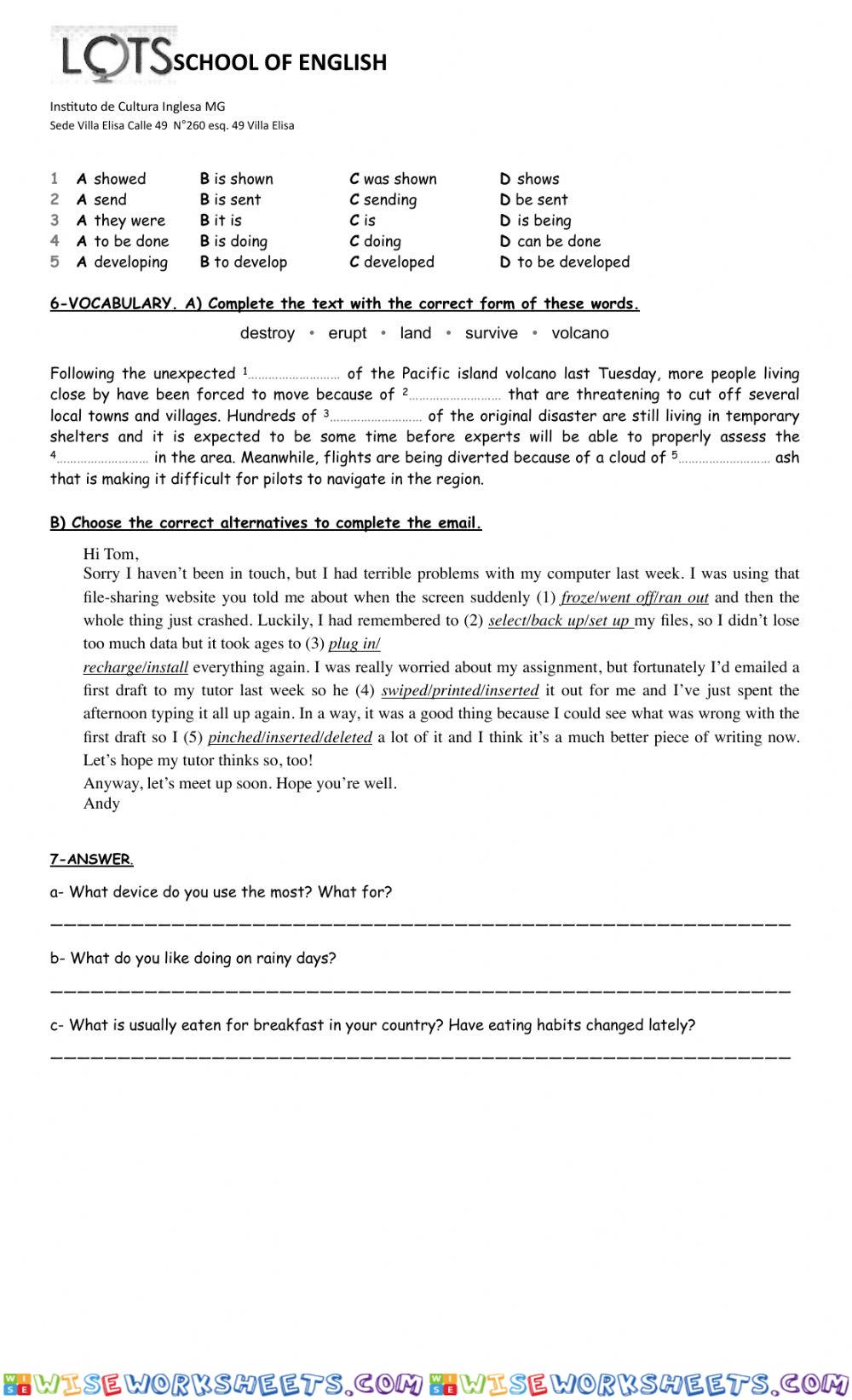worksheet