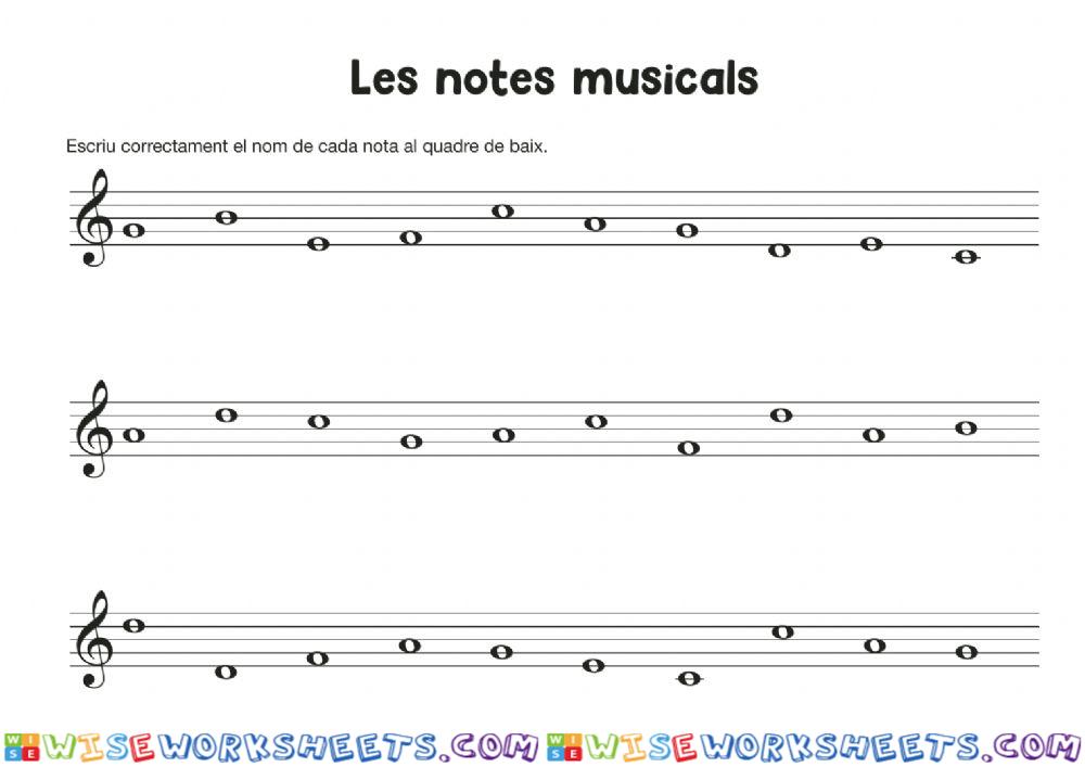 Les notes musicals