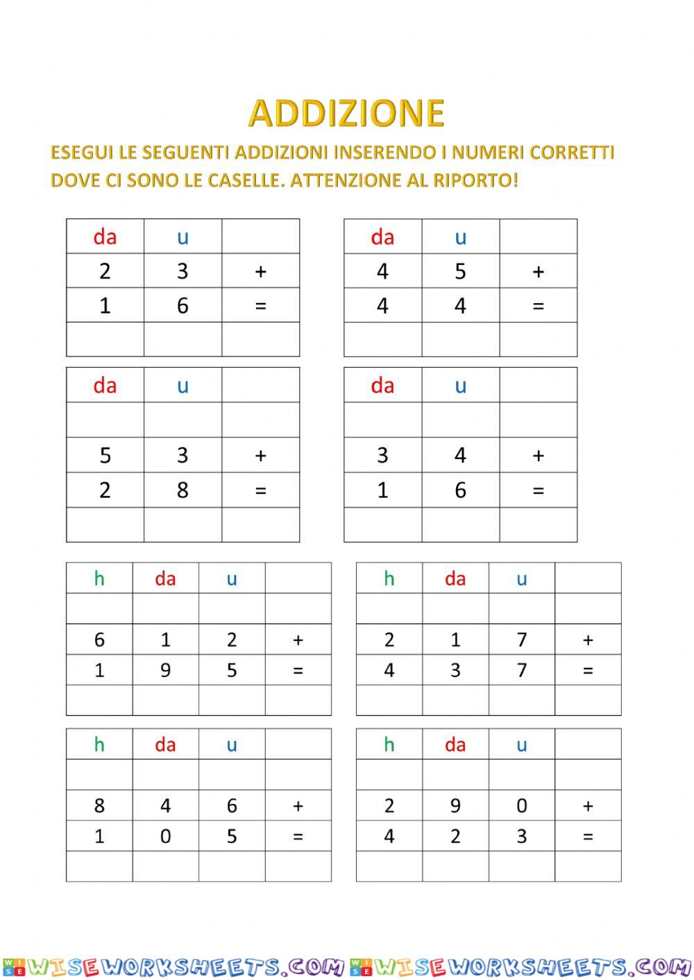 Addizioni e proprieta' associativa