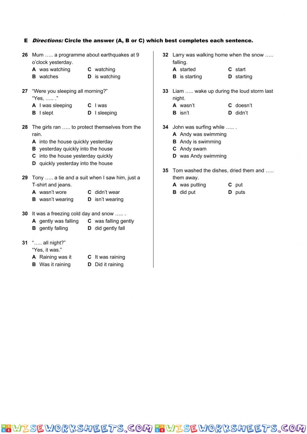 worksheet