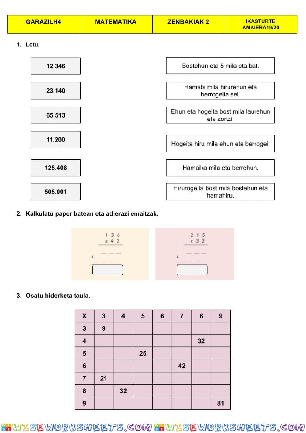 worksheet