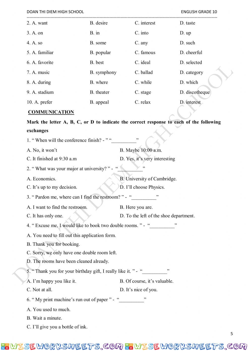 worksheet