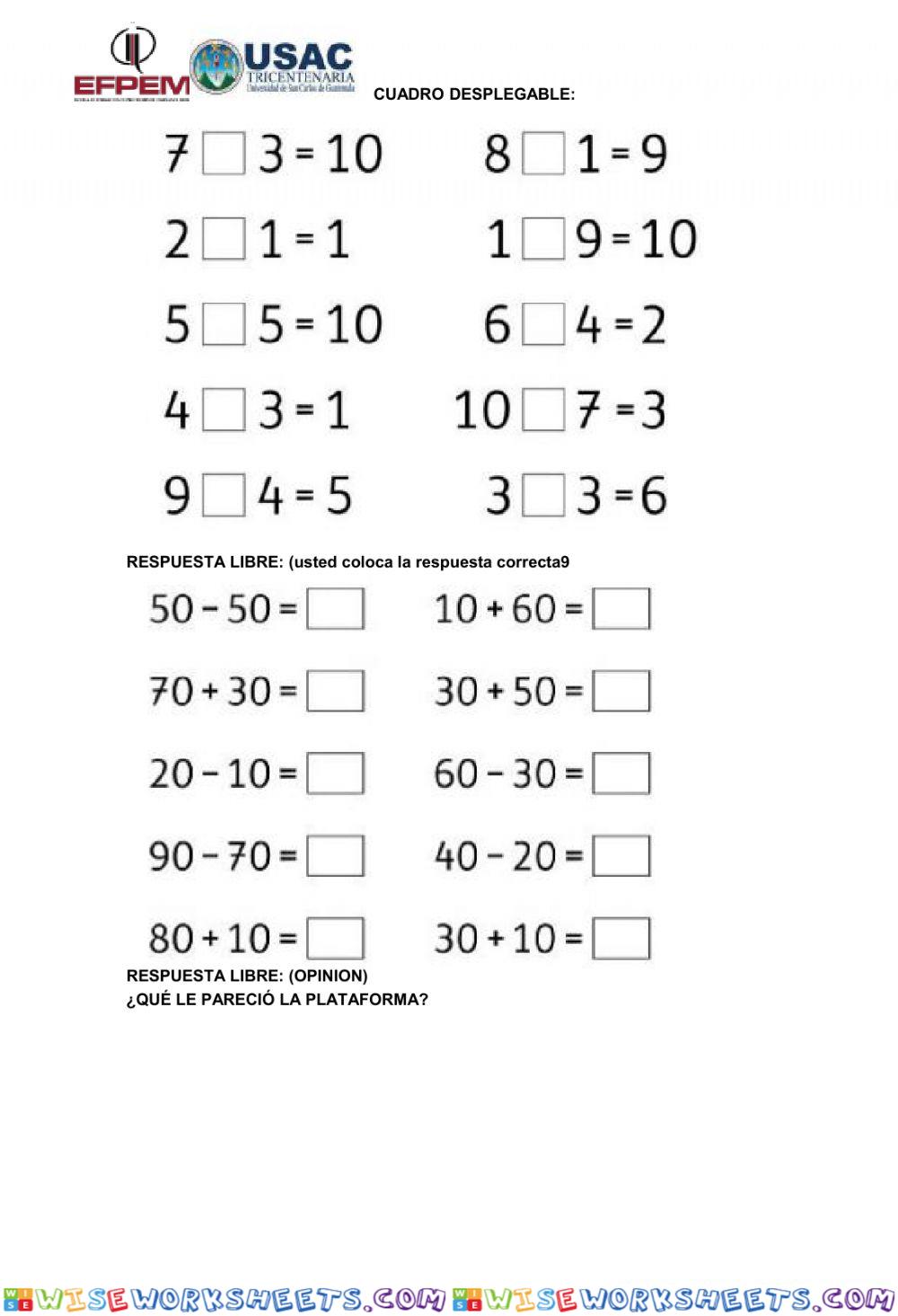 worksheet