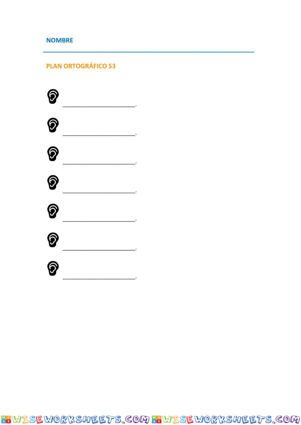 Plan ortográfico - Semana 3