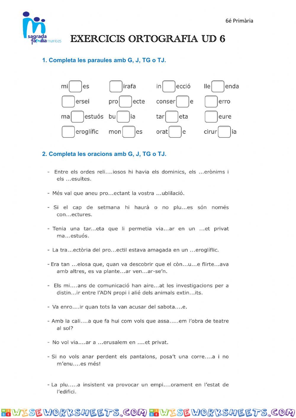 Exercicis Ortografia UD6