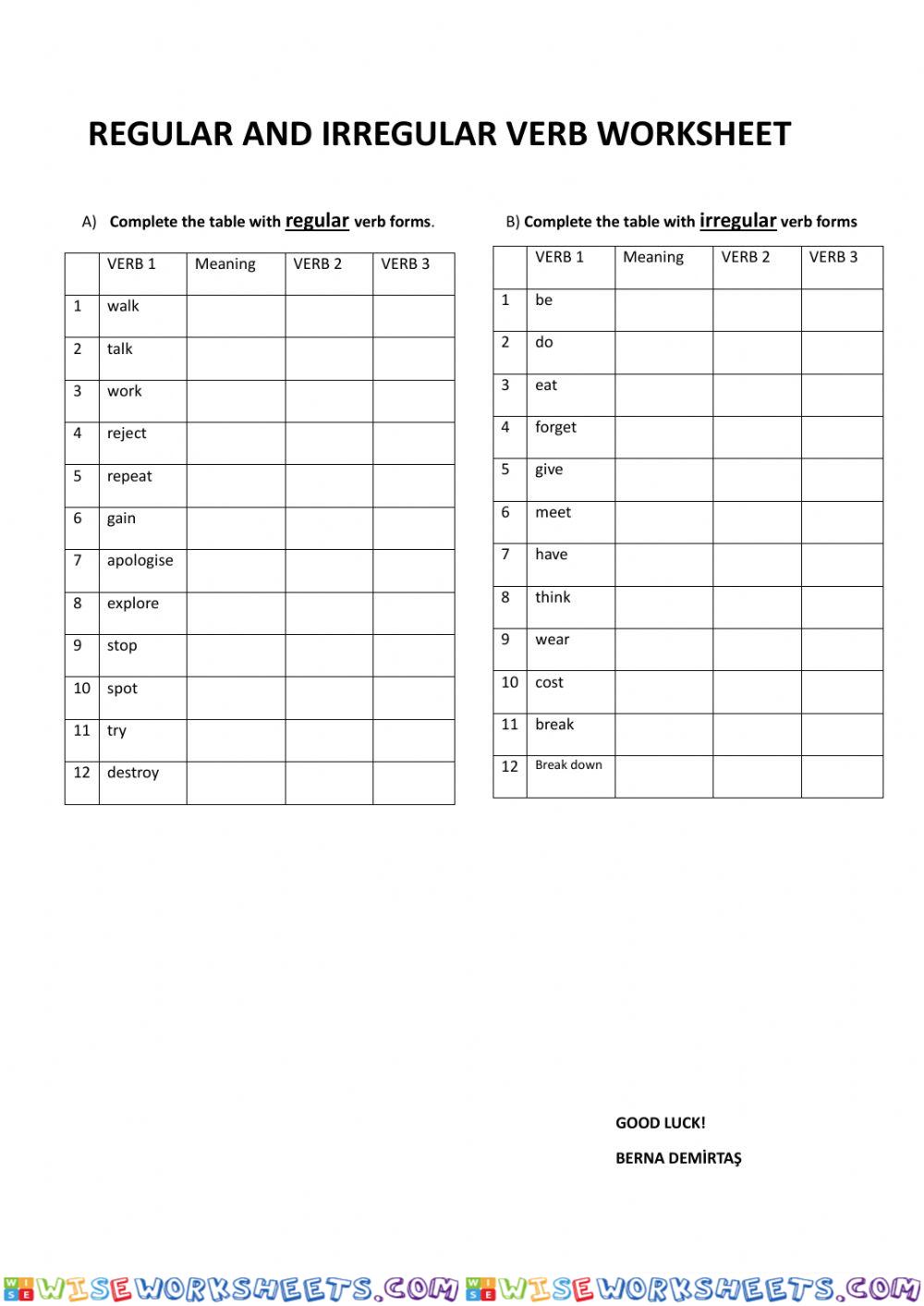 Verb froms study 1- 2023