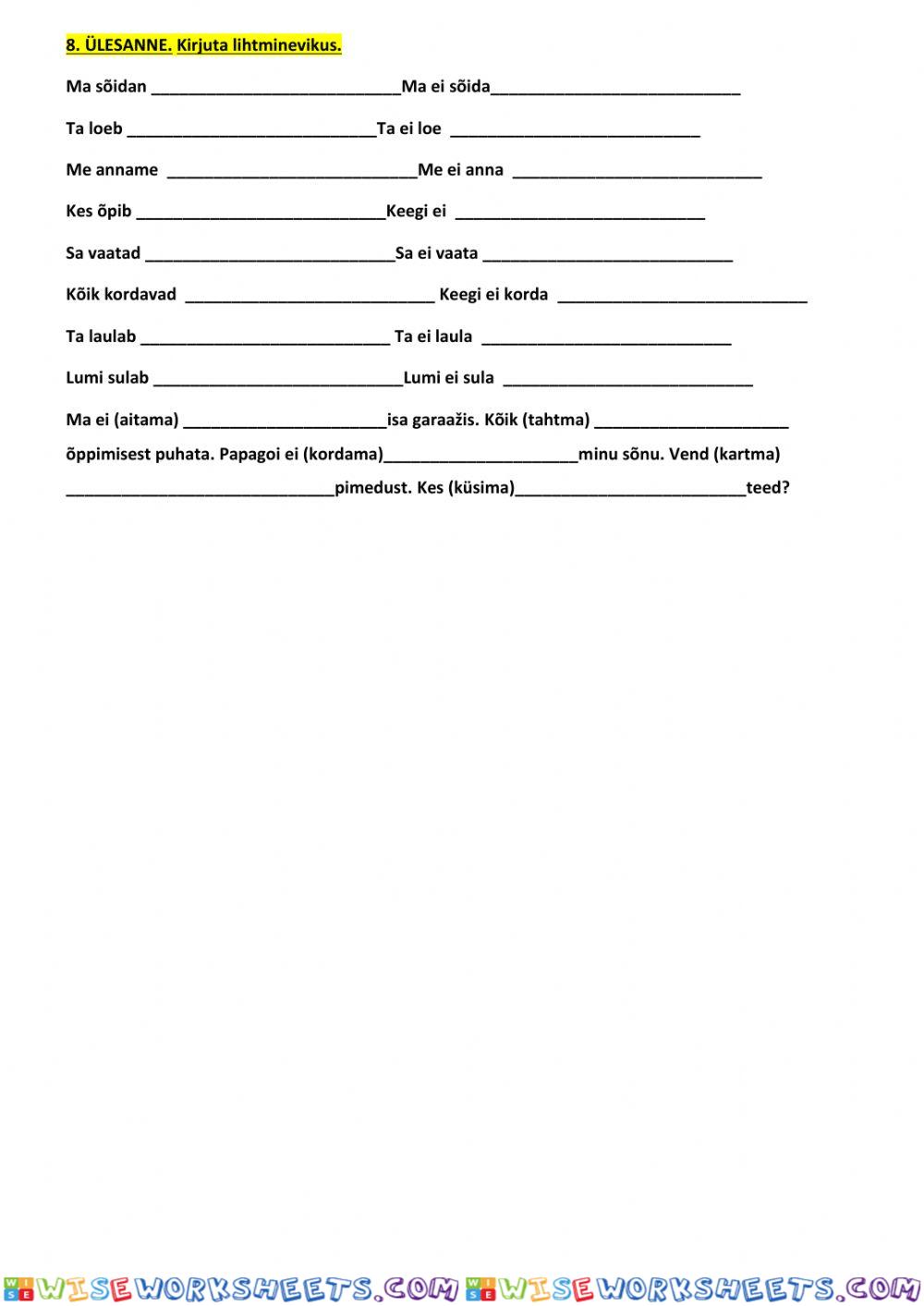 worksheet