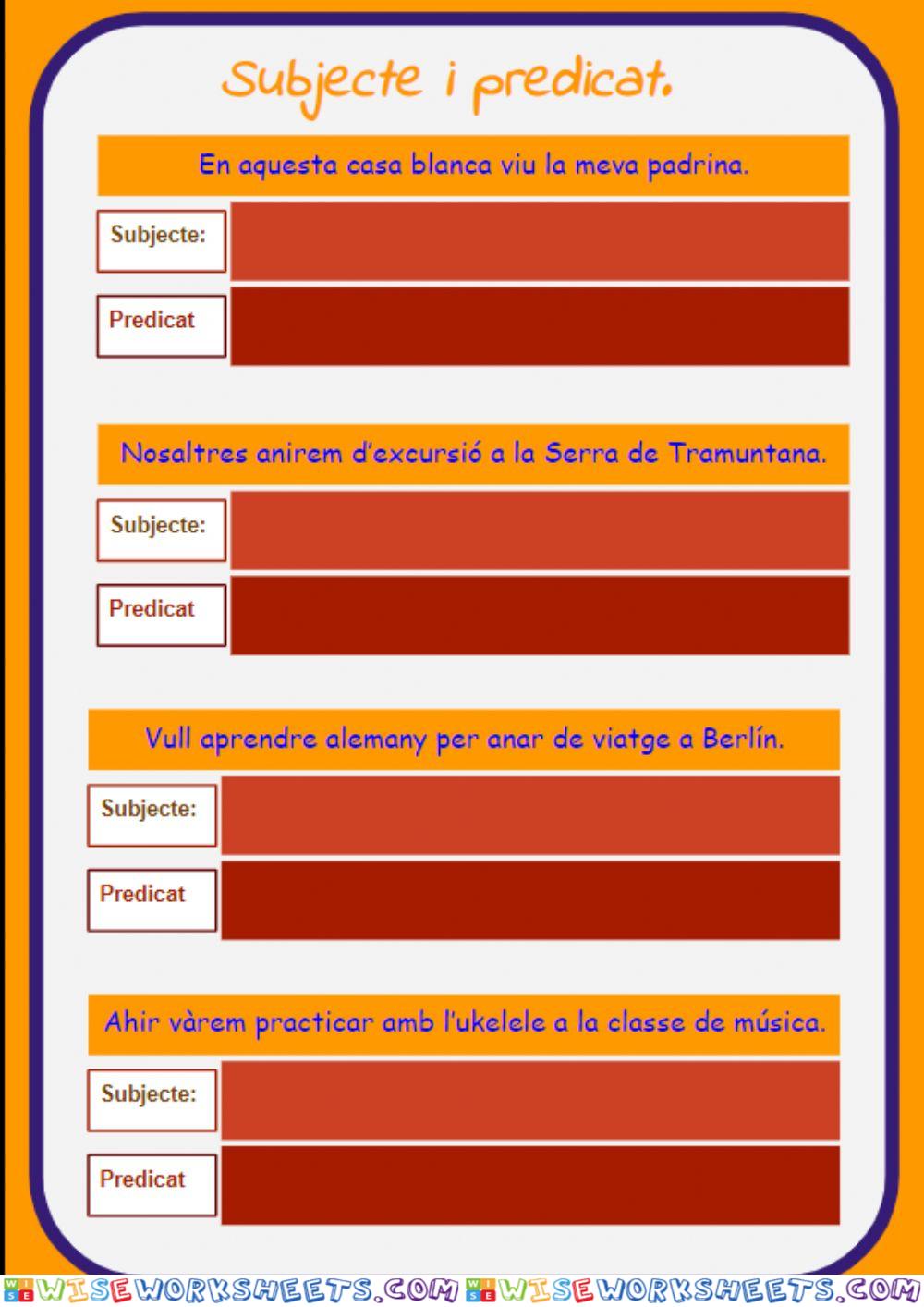 Subjecte i predicat 2