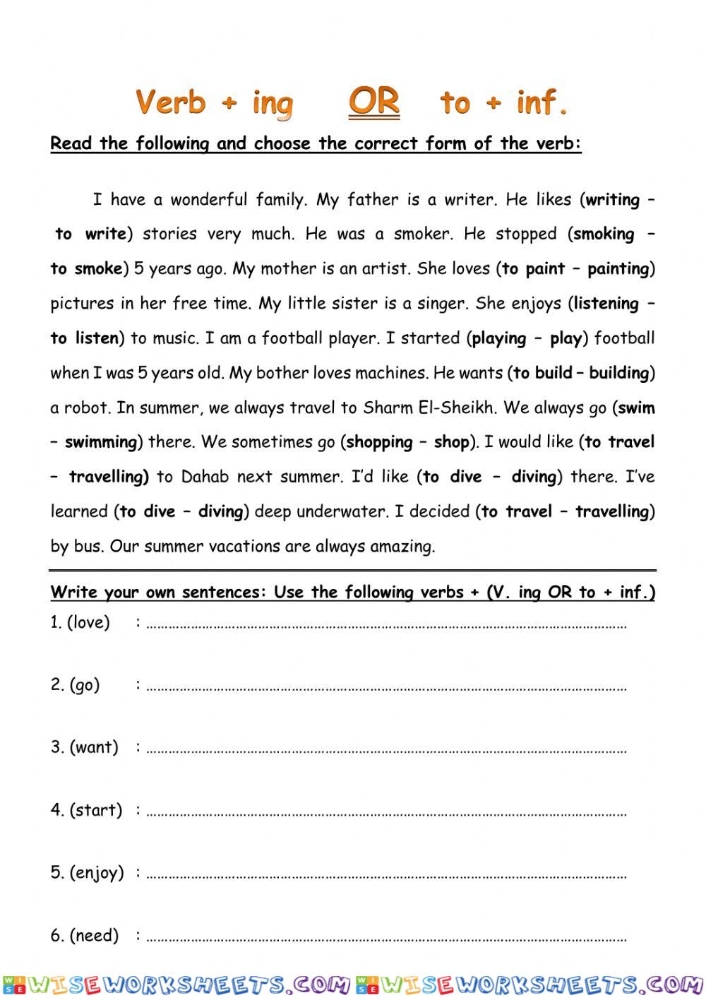 Gerund or inf